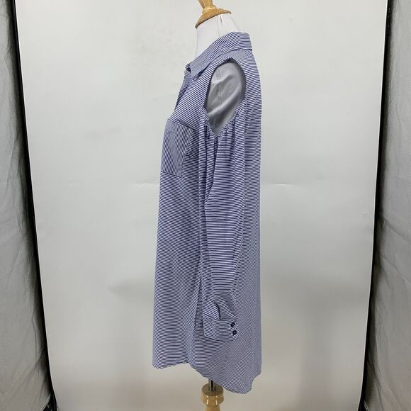 Soft Surroundings Bristol Tunic Top Women S Cold Shoulder Button Up Stripe Shirt - Picture 5 of 13